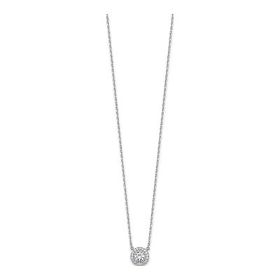 Sterling Silver CZ 19-Stone Necklace – view 3