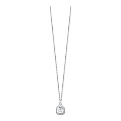 Sterling Silver CZ Teardrop Necklace – view 2