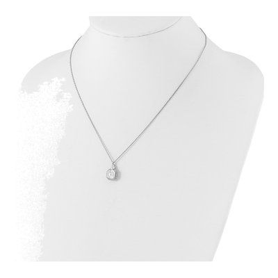 Sterling Silver CZ Teardrop Necklace – view 3