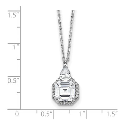Sterling Silver CZ Teardrop Necklace – view 4