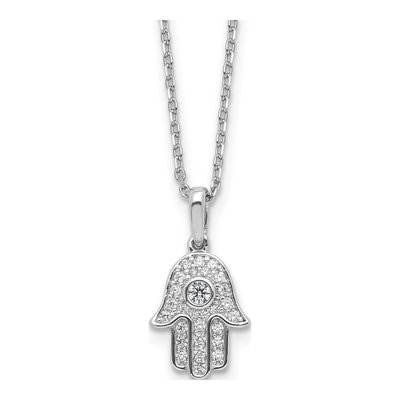 Sterling Silver CZ Shimmer 28-Stone Necklace