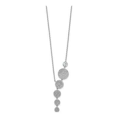 Sterling Silver CZ Circle Drop Necklace – view 2