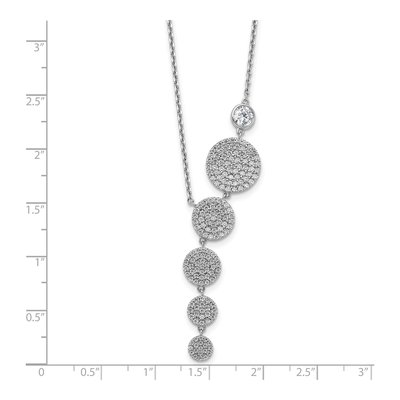 Sterling Silver CZ Circle Drop Necklace – view 4