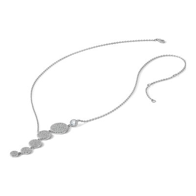 Sterling Silver CZ Circle Drop Necklace – view 5