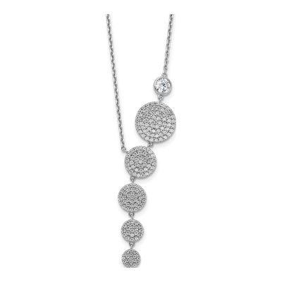 Sterling Silver CZ Circle Drop Necklace