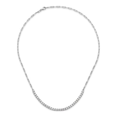 Sterling Silver CZ Paperclip Necklace – view 4