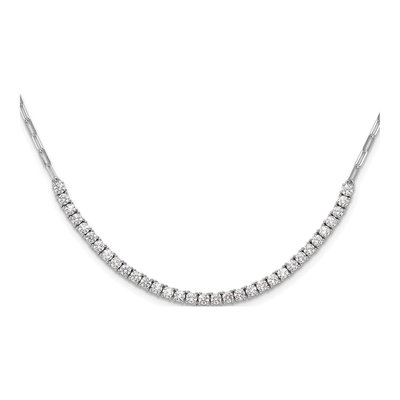 Sterling Silver CZ Paperclip Necklace