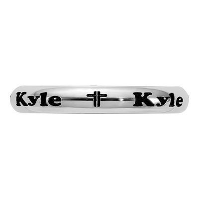 Sterling Silver Personalized Cross Stackable Ring – view 5