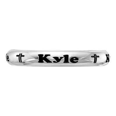 Sterling Silver Personalized Cross Stackable Ring – view 6