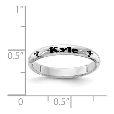 Sterling Silver Personalized Cross Stackable Ring – view 7