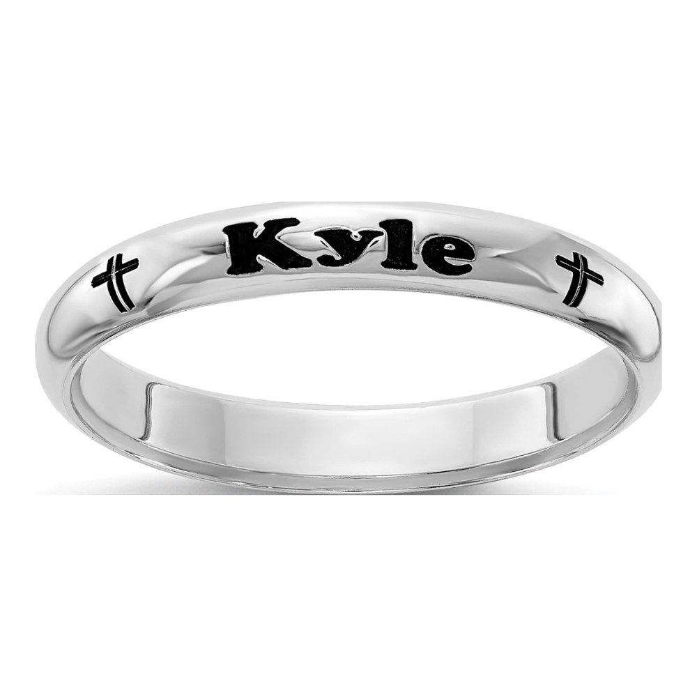 Sterling Silver Personalized Cross Stackable Ring