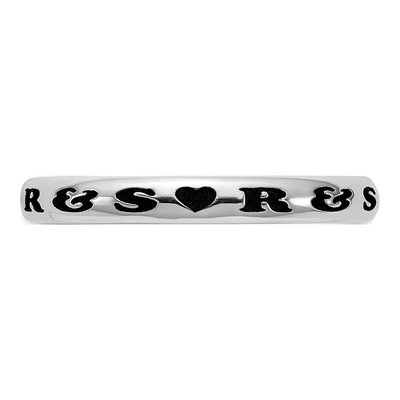Sterling Silver Personalized Heart Stackable Ring – view 5