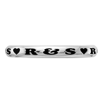 Sterling Silver Personalized Heart Stackable Ring – view 6