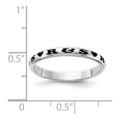 Sterling Silver Personalized Heart Stackable Ring – view 7