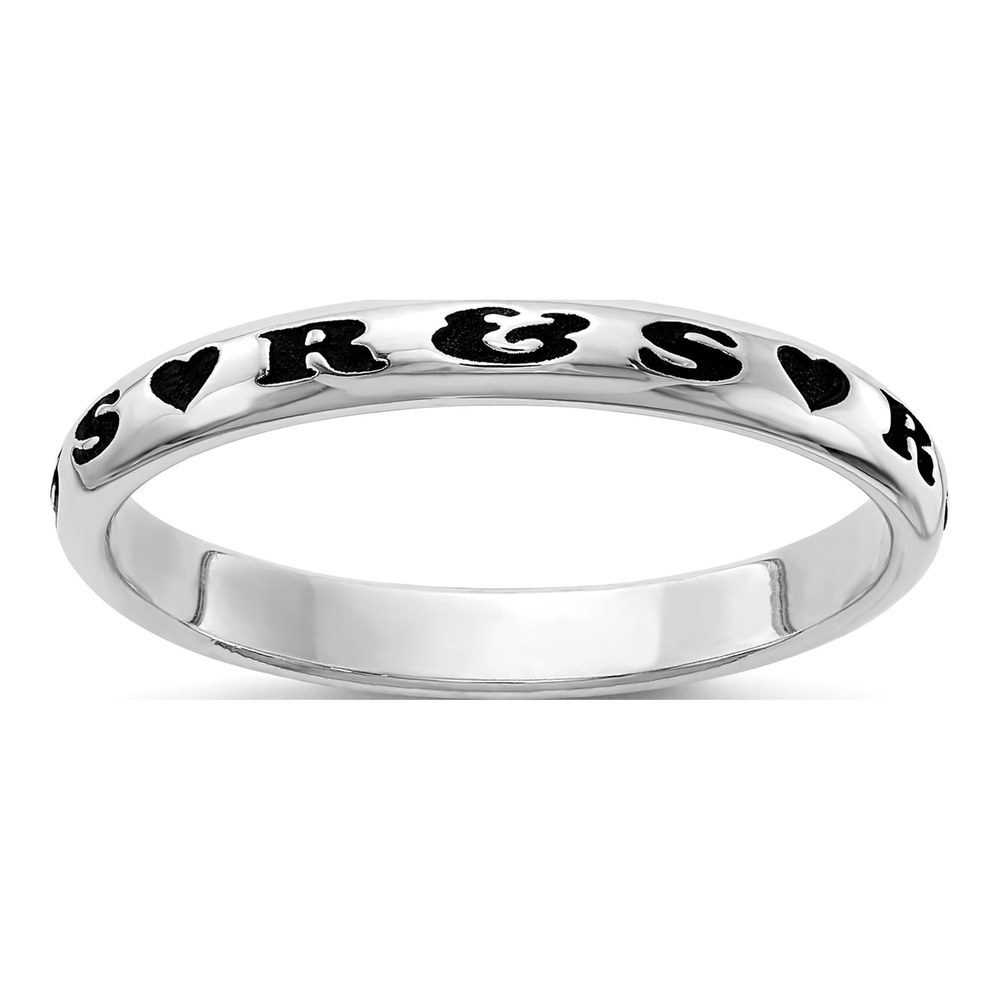 Sterling Silver Personalized Heart Stackable Ring