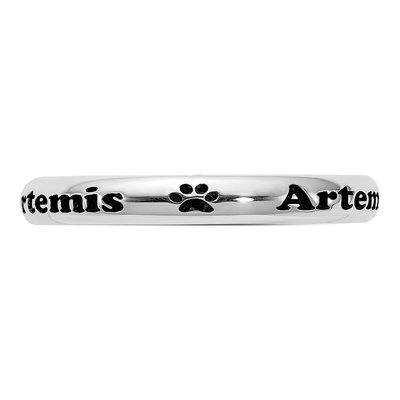 Sterling Silver Personalized Paw Print Stackable Ring – view 5
