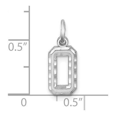 Sterling Silver Diamond-Cut Number 0 Charm – view 4