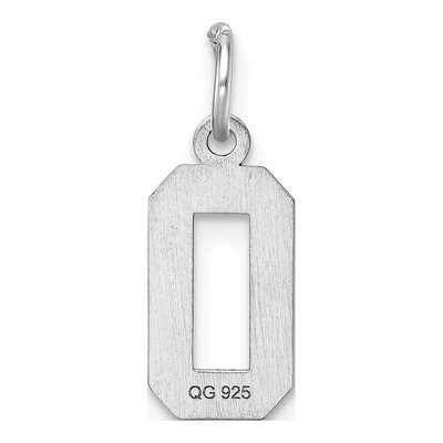 Sterling Silver Diamond-Cut Number 0 Charm – view 5