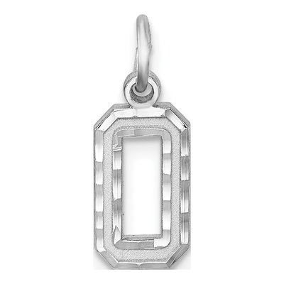 Sterling Silver Diamond-Cut Number 0 Charm