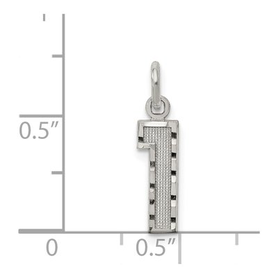 Sterling Silver Diamond-Cut Number 1 Pendant – view 4