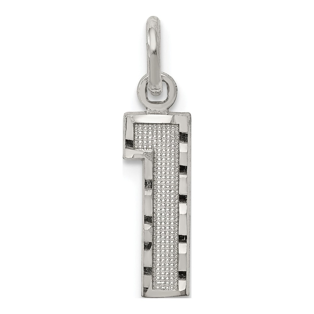 Sterling Silver Diamond-Cut Number 1 Pendant