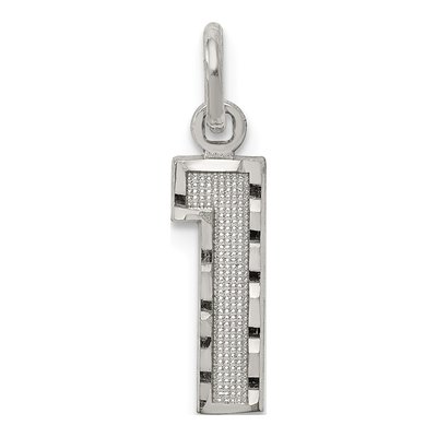 Sterling Silver Diamond-Cut Number 1 Pendant