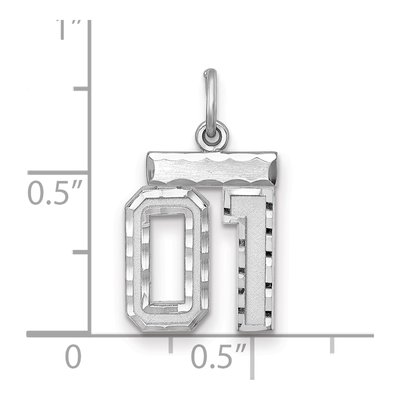Sterling Silver Number 01 Charm – view 2