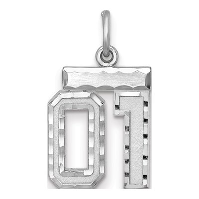 Sterling Silver Number 01 Charm