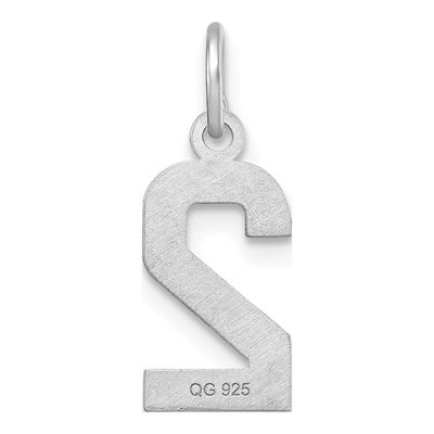 Sterling Silver Diamond-Cut Number 2 Charm – view 5