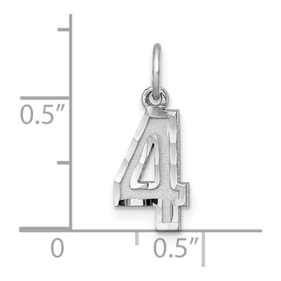Sterling Silver Diamond-Cut Number 4 Charm – view 4
