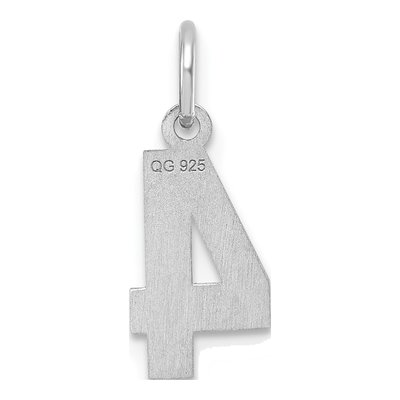Sterling Silver Diamond-Cut Number 4 Charm – view 5