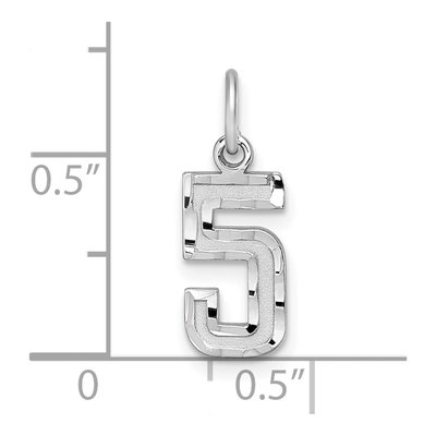 Sterling Silver Diamond-Cut Number 5 Charm – view 5