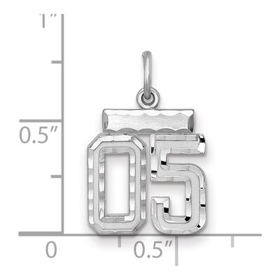 Sterling Silver Diamond-Cut Number 05 Charm – view 2
