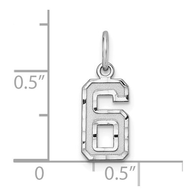 Sterling Silver Number 6 Diamond-Cut Charm – view 4