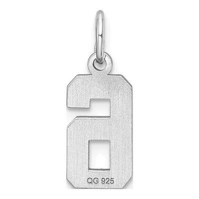 Sterling Silver Number 6 Diamond-Cut Charm – view 5