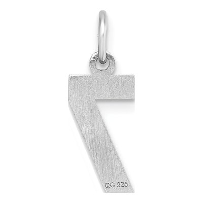 Sterling Silver Diamond-Cut Number 7 Charm – view 4
