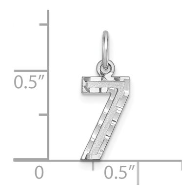 Sterling Silver Diamond-Cut Number 7 Charm – view 5