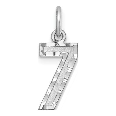 Sterling Silver Diamond-Cut Number 7 Charm