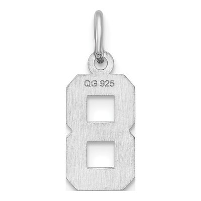 Sterling Silver Diamond-Cut Number 8 Charm – view 4