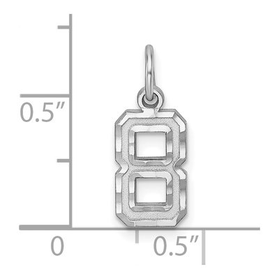 Sterling Silver Diamond-Cut Number 8 Charm – view 5