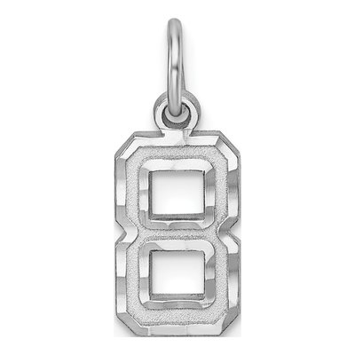 Sterling Silver Diamond-Cut Number 8 Charm