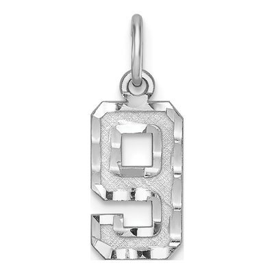 Sterling Silver Number 9 Charm