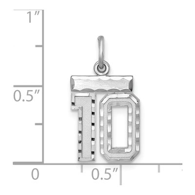 Sterling Silver Diamond-Cut Number 10 Pendant – view 4
