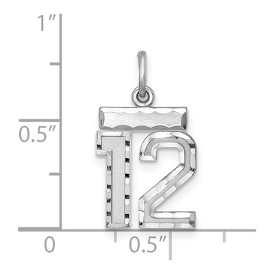 Sterling Silver Number 12 Charm – view 4