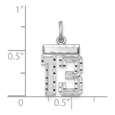 Sterling Silver Number 13 Pendant – view 3