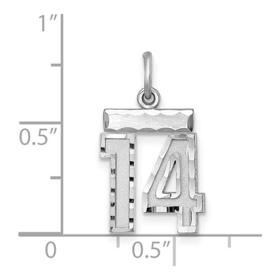 Sterling Silver Number 14 Pendant – view 4