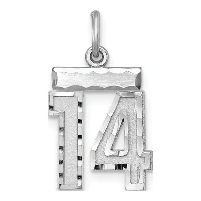 Sterling Silver Number 14 Pendant