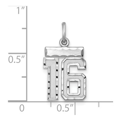 Sterling Silver Number 16 Charm – view 3