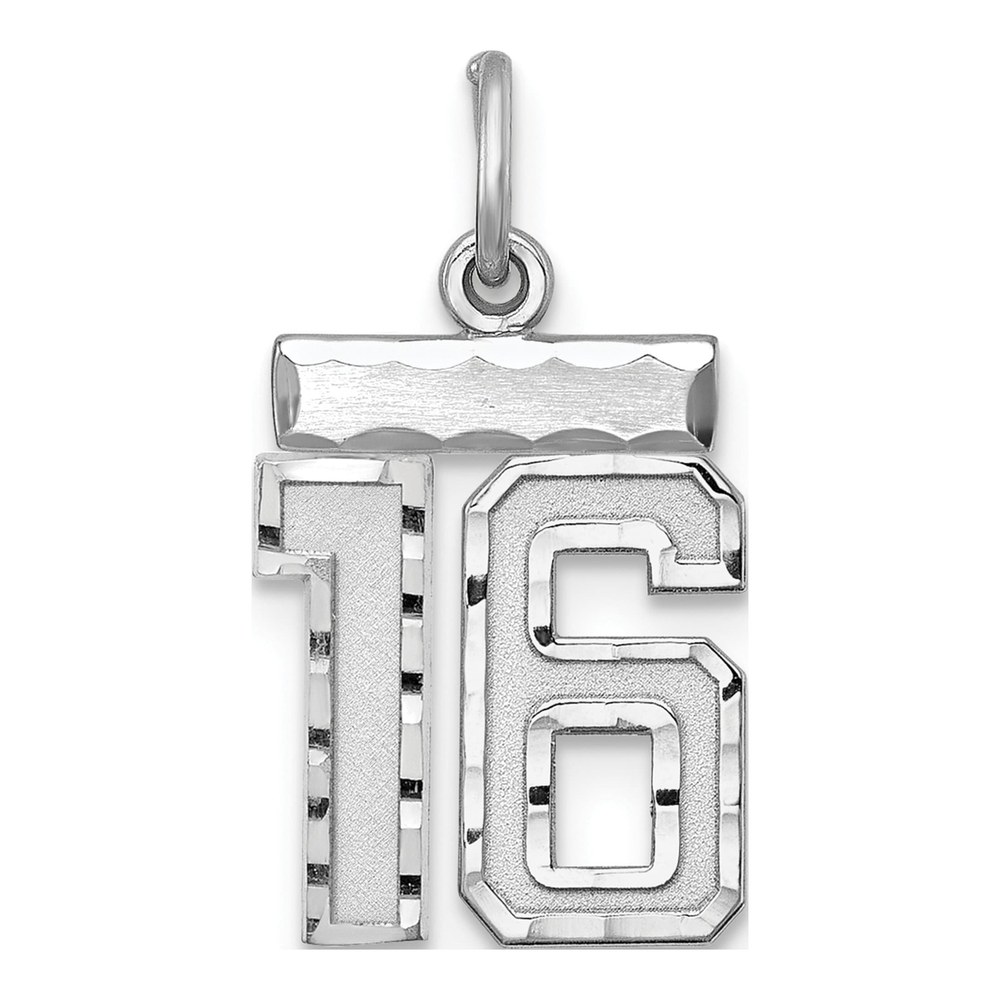 Sterling Silver Number 16 Charm