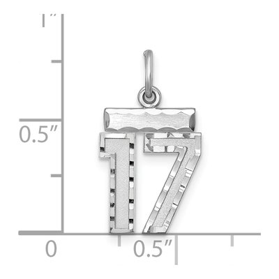 Sterling Silver Number 17 Charm – view 4